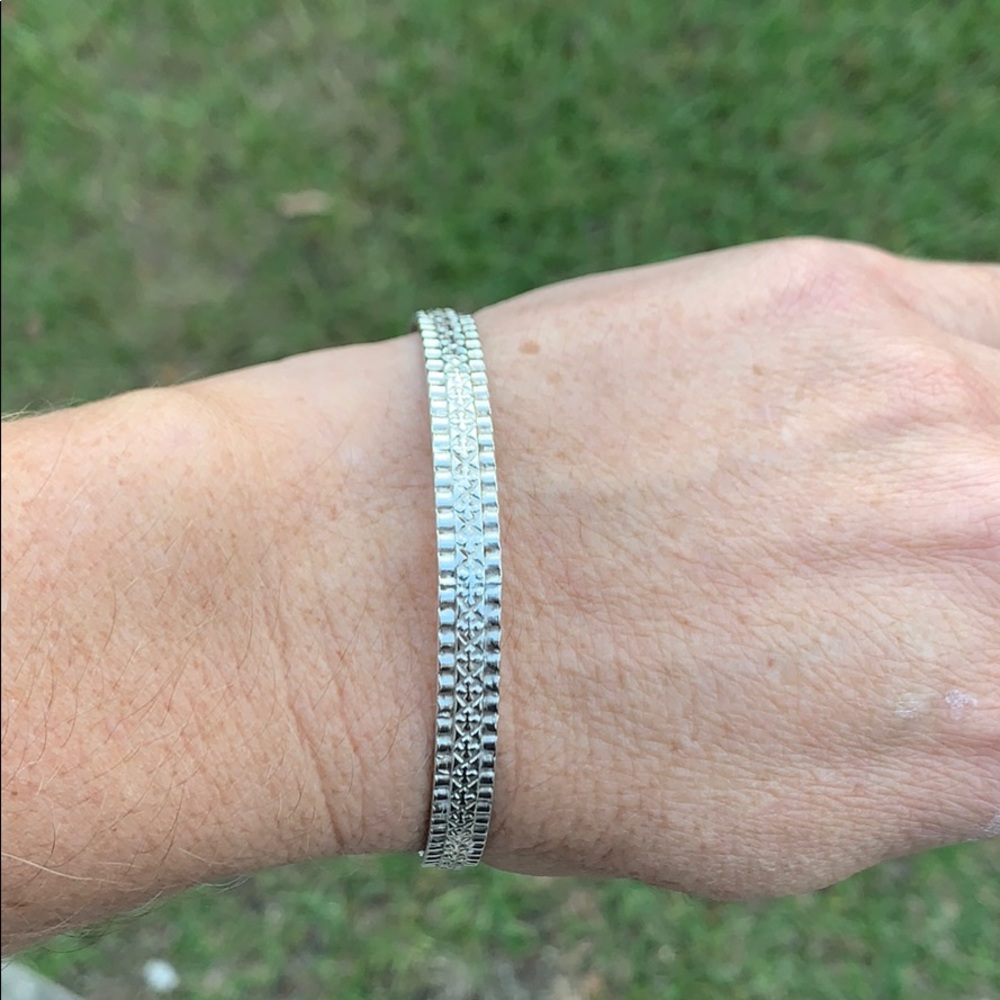 Vintage Sterling Silver Safran Bangle Bracelet - Picture 7 of 15